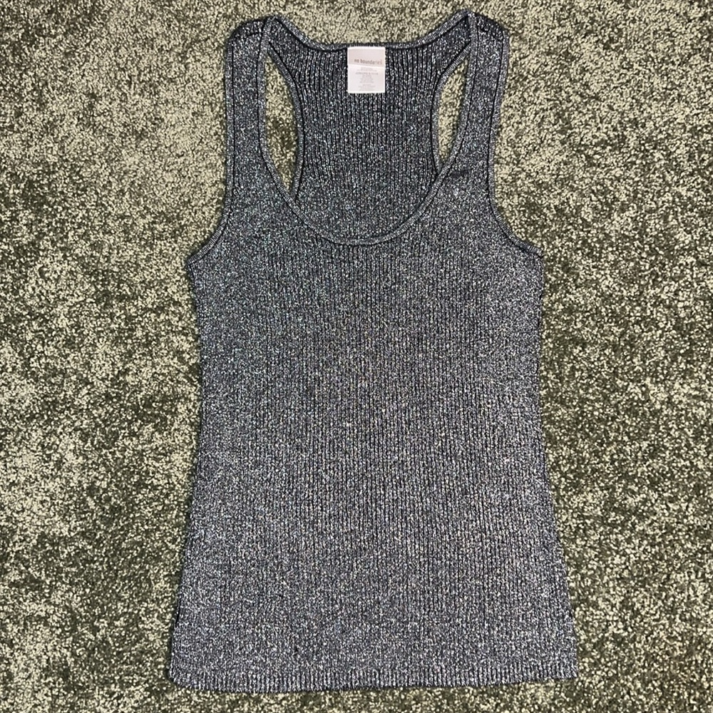 Vintage No Boundaries Metallic Gray Racerback Tank – Junior Large (11–13)